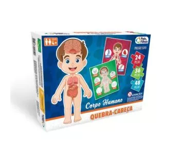 Quebra-Cabeça Progressivo - 24, 36 e 48 Peças - Corpo Humano - Pais e Filhos