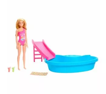 Conjunto e Boneca - Barbie Dreamhouse - Piscina Glam - Mattel