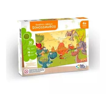 Quebra-Cabeça - 30 Peças – Dinossauros – Pais e Filhos