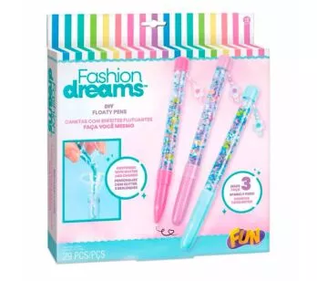 Kit de Canetas Infantil - Fashion Dreams - Enfeites Flutuantes - Fun Divirta-se