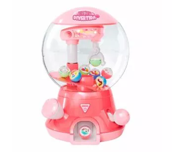 Mini Máquina Infantil de Pegar - Garra Divertida Ball Rosa - DM Toys