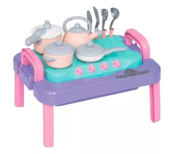 Fogão com Mesinha Infantil - Baby Gourmet - Lilás - Mercotoys