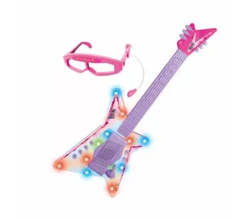 Guitarra Infantil com Óculos e Mic - Rock Show - Rosa - DM Toys 