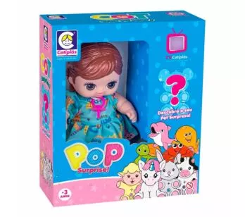 Bonequinha - Pop Surprise - Pet Surpresa - Morena - Cotiplás