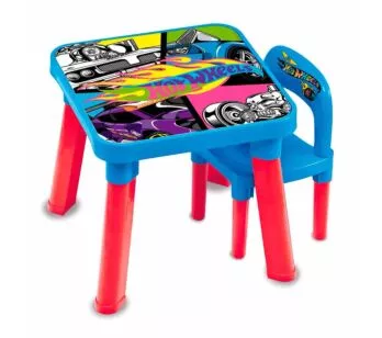 Mesa com Cadeira para Atividades - Hot Wheels - Fun Divirta-se
