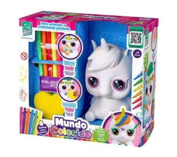 Figura de Pintar - Mundo Colorido - Unicórnio Cofrinho - Super Toys
