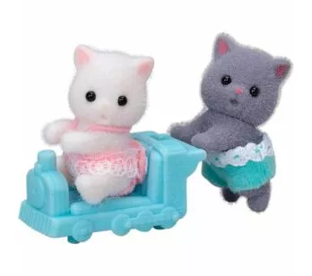 Figuras - Sylvanian Families - Gêmeos Gatos Persas - Epoch Magia