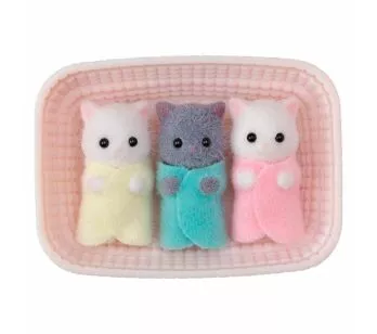 Figuras - Sylvanian Families - Trigêmeos Gatos Persas - Epoch Magia