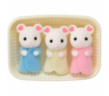 Figuras - Sylvanian Families - Trigêmeos Ratos Marshmallow - Epoch Magia