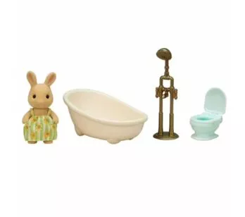 Figura e Conjunto - Sylvanian Families - Banho - Menina Coelho Raio de Sol - Epoch Magia