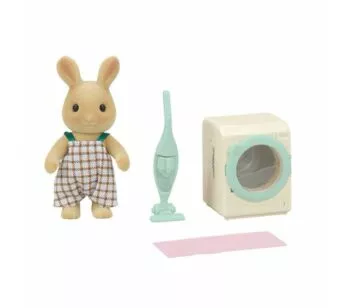 Figura e Conjunto - Sylvanian Families - Lavagem - Pai Coelho Raio de Sol - Epoch Magia