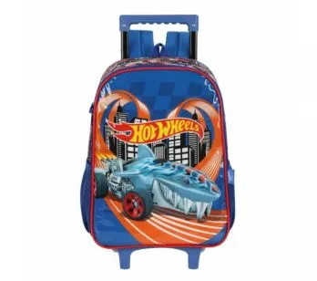 Mochila de Rodinhas Infantil - Hot Wheels - Shark Azul - Luxcel