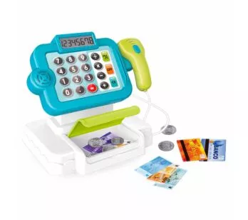 Mini Caixa Registradora Infantil - Hora das Compras - Azul - DM Toys