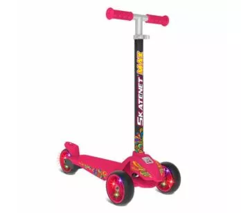 Patinete Infantil Ajustável - Skatenet Max Led - Pink - Bandeirante