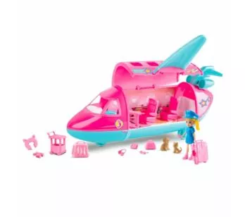 Veículo e Boneca - Judy World - Avião da Judy - Samba Toys
