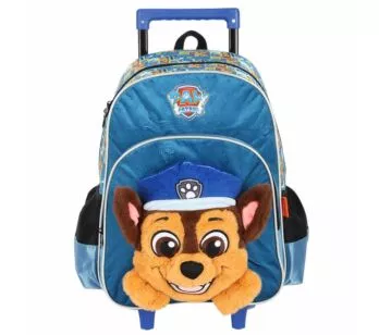 Mochila de Rodinhas Infantil - Patrulha Canina - Chase Azul - Luxcel