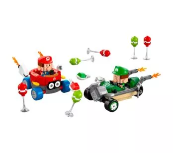 Bloco de Montar - Super Mario - Mario Kart - Baby Mario vs Baby Luigi - 321  peças - LEGO