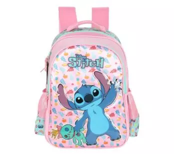 Mochila de Costas - Disney Stitch Scrump - Rosa - Luxcel