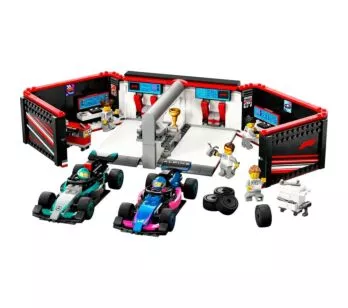 Bloco de Montar – CITY – Garagem F1 e carros Mercedes-AMG e Alpine - 678 peças - LEGO