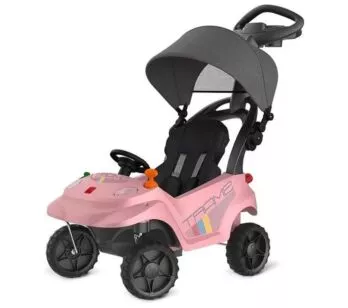 Carrinho de Passeio e Andador - Smart Baby Comfort Rosa - Bandeirante
