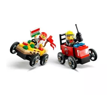 Bloco de Montar - City – Carro de Pizza vs Caminhão de Bombeiros - 70 peças - LEGO