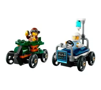 Bloco de Montar - City – Carro de avião vs cama de hospital - 70 peças - LEGO