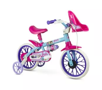 Bicicleta Infantil com Rodinhas - Aro 12 - Barbie - Nathor