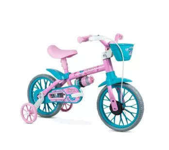 Bicicleta Infantil com Rodinhas - Aro 12 - Charm Rosa - Nathor