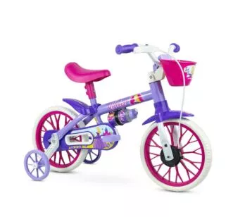 Bicicleta Infantil com Rodinhas - Aro 12 - Violet Roxa - Nathor