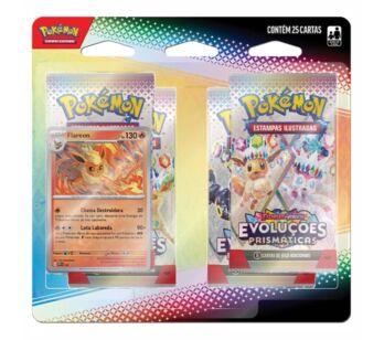 Jogo de Cartas - Pokémon Blister Quadruplo - Evoluções Prismáticas - Flareon - Copag