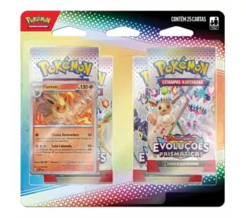 Jogo de Cartas - Pokémon Blister Quadruplo - Evoluções Prismáticas - Flareon - Copag