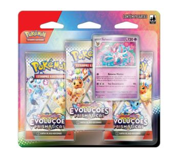 Jogo de Cartas - Pokémon Blister Triplo - Evoluções Prismáticas - Sylveon - Copag