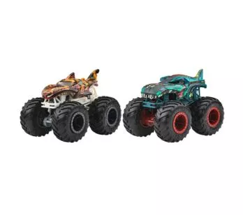 Conjunto de Veículos - Hot Wheels Monster Trucks - Tiger Shark vs Mega Wrex - Mattel