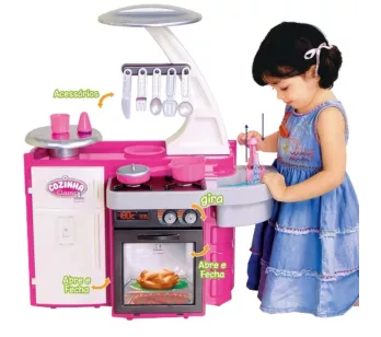 Cozinha Infantil Completa - Classic - Rosa - Cotiplás