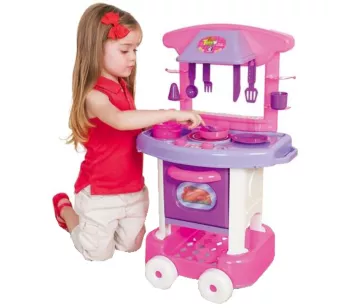 Cozinha Infantil com Acessórios - Play Time - Rosa - Cotiplás