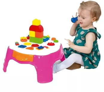 Mesinha com Atividades - Mesa de Atividades - Play Time - Rosa - Cotiplás