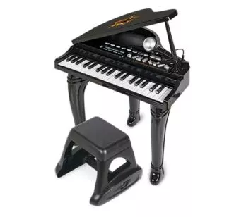 Piano Infantil com Banquinho - Beat Bop - Sinfonia - Preto - Winfun