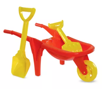 Carriola Infantil com Pá e Rastelo - Vermelho - Dismat