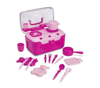 Fogãozinho Infantil com Acessórios - Fogão e Cia - Maleta - Roma Brinquedos