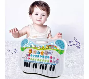 Piano e Teclado Musical Infantil Animal - Azul - Braskit