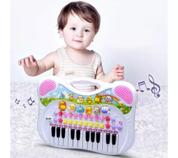 Teclado Infantil - Piano Musical Animal - Rosa - Braskit