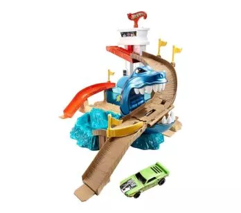 Conjunto e Pista - Hot Wheels City - Ataque do Tubarão - Muda de Cor - Mattel