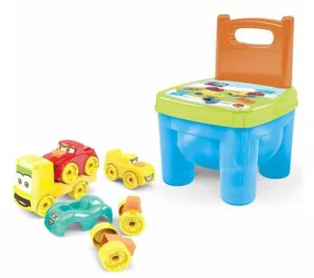 Cadeirinha com Acessórios - Brinkadeira Carros - 15 Peças - Dismat