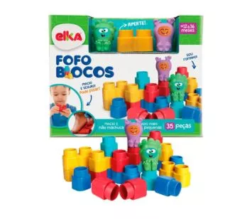 Blocos de Montar - Fofo Blocos - 35 Peças - Elka