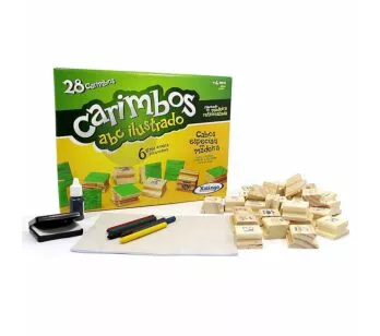 Conjunto de Artes e Atividades - Carimbos Abc Ilustrado - Xalingo