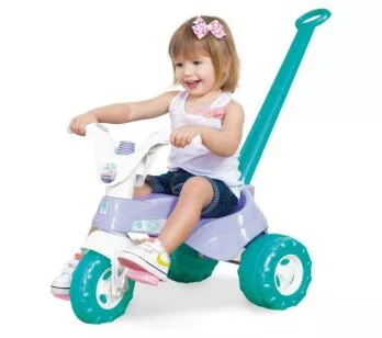 Triciclo Infantil com Empurrador - Lisy Princesa do Gelo - Super Toys