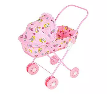 Carrinho de Boneca Bercinho com Capota - Rosa - MEP Kids