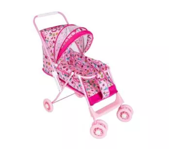 Carrinho de Boneca Luxo Reclinável - Rosa - MeP Kids