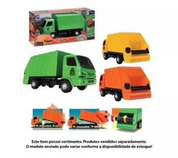 Caminhão Urban - Coletor - Caçamba Báscula - Sortido - Roma Brinquedos