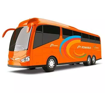 Ônibus Roda Livre - Viação Roma Bus Executive - Laranja - Roma